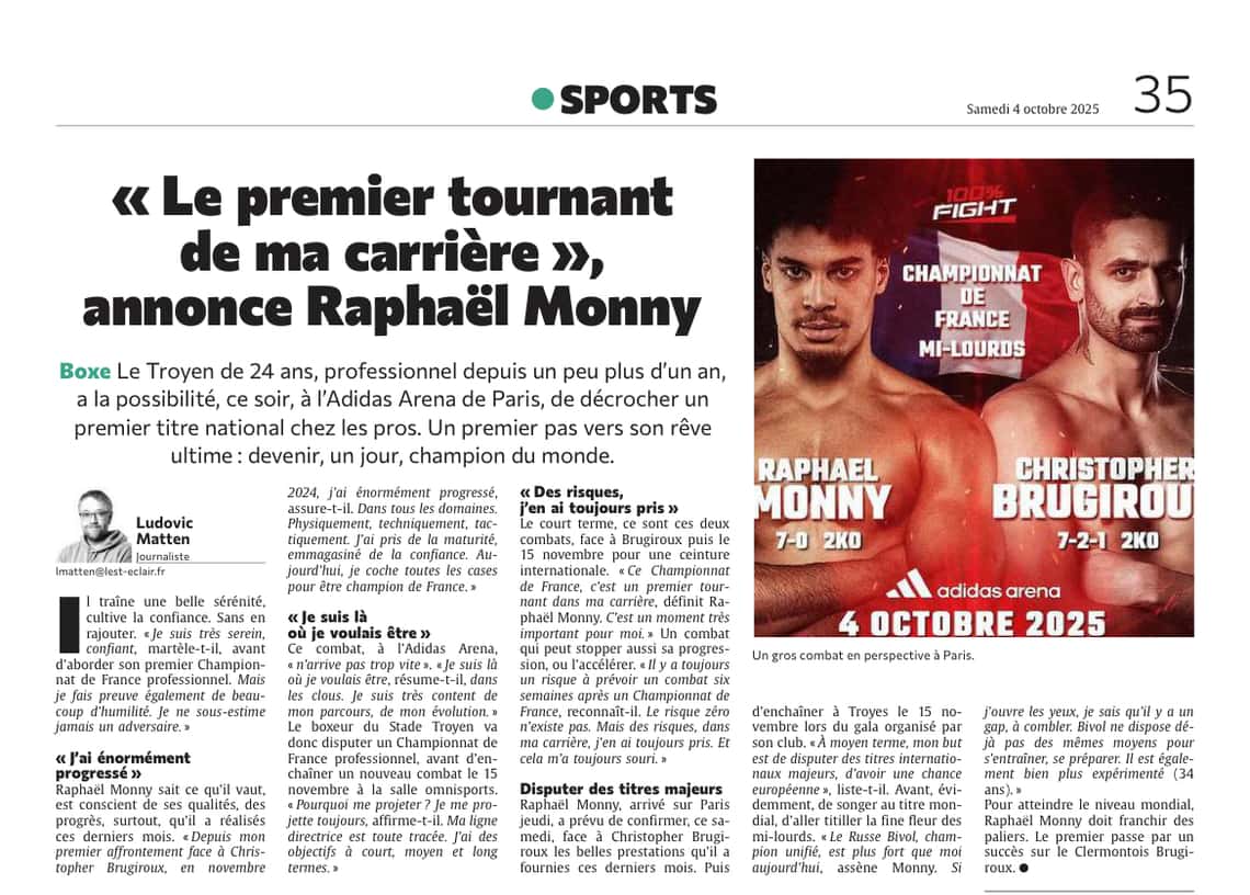 « Le premier tournant de ma carrière », annonce Raphaël Monny