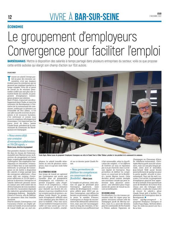 Barséquanais : groupement d’employeurs Convergence veut faciliter l’emploi