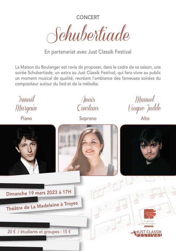 Grand Concert SCHUBERTIADE à La Madeleine.