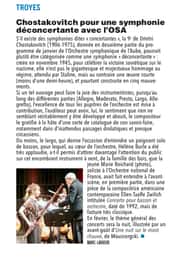 Chostakovitch pour une symphonie déconcertante avec l’OSA