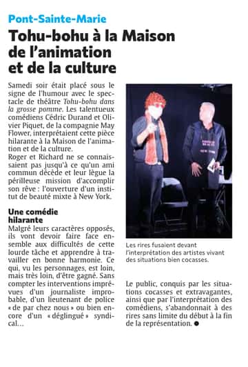Tohu-bohu à la Maison de l’animation et de la culture de Pont-Sainte-Marie