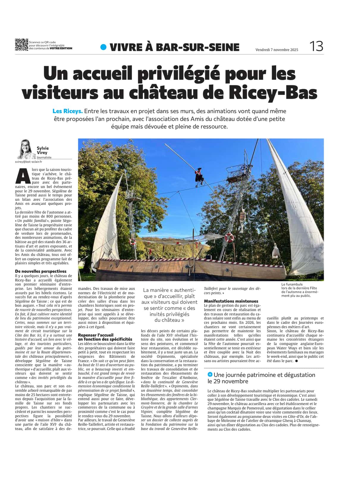 Le château de Ricey-Bas veut réserver un accueil privilégié aux visiteurs