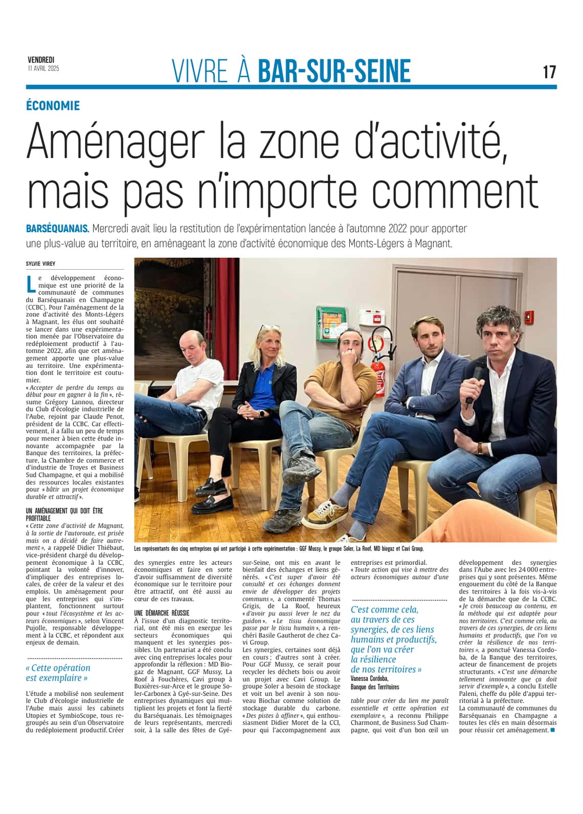 Aménager la zone d’activité, mais pas n’importe comment.