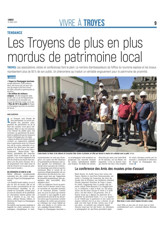 Les Troyens de plus en plus mordus de patrimoine local