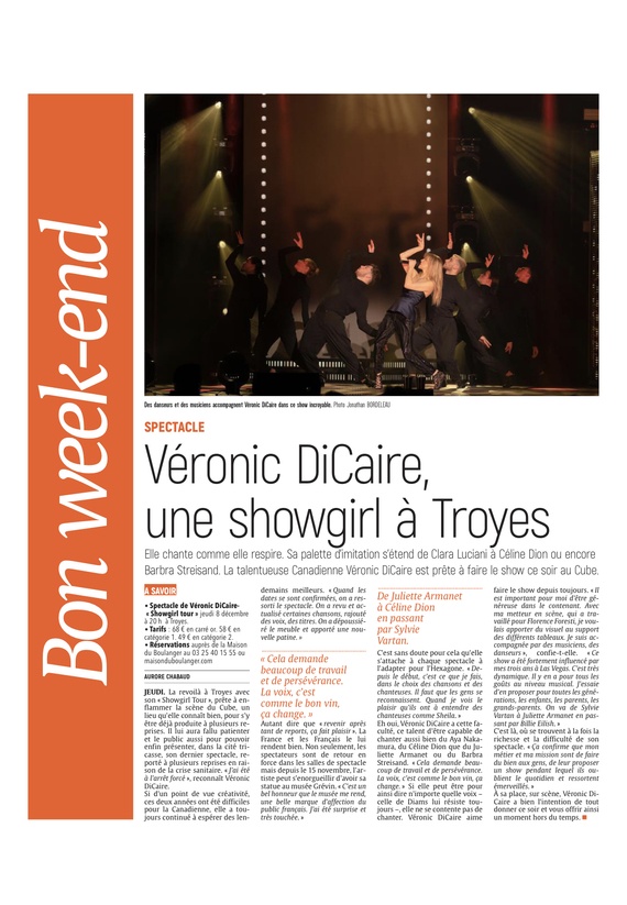 Véronic DiCaire,une showgirl à Troyes