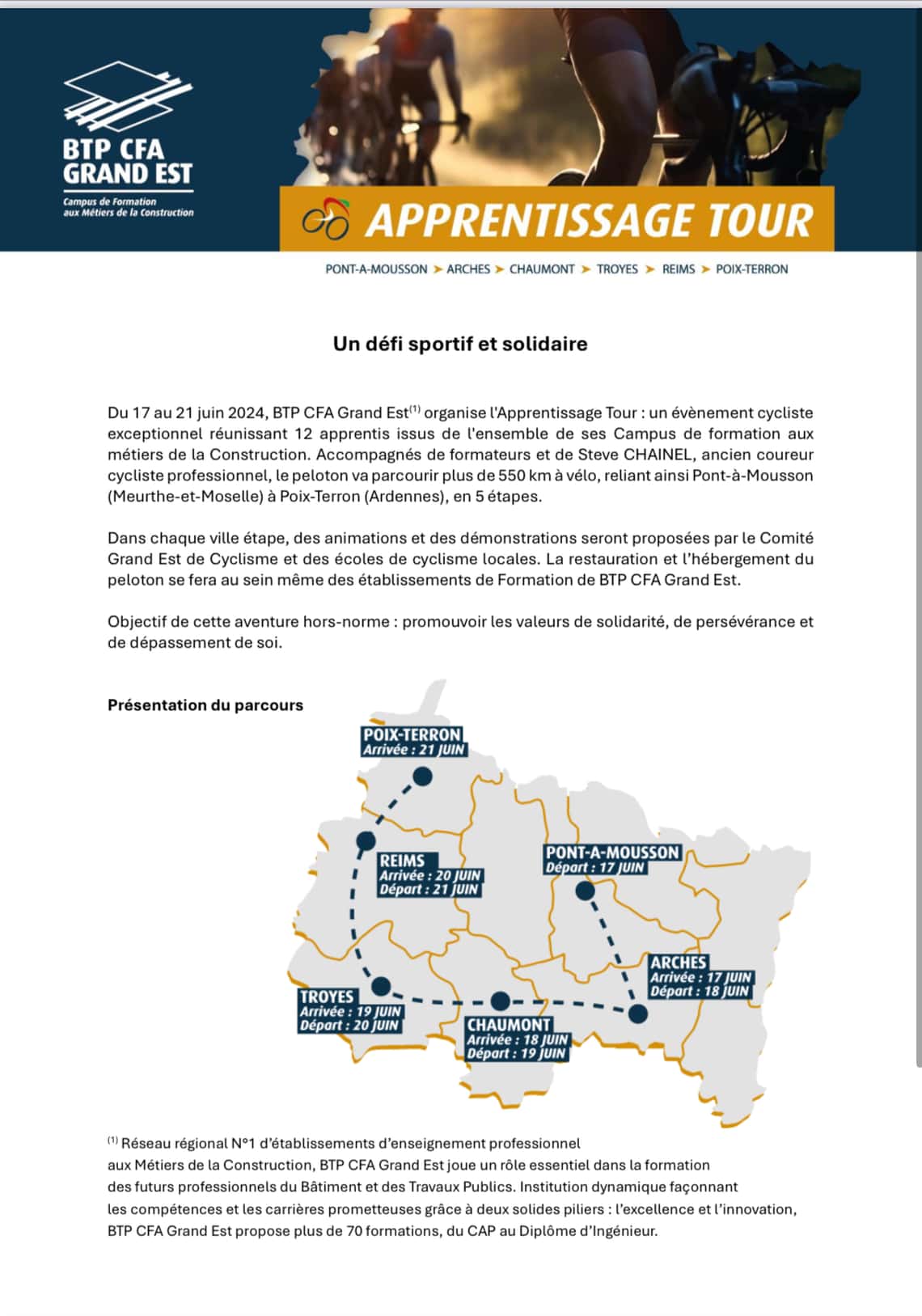 Apprentissage Tour