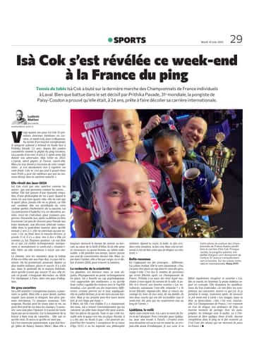 Isà Cok s'est révélée ce week-e,d à la France du ping