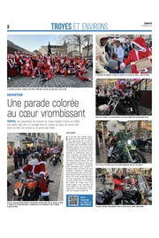 Parade colorée de Pères Noël à moto au cœur de Troyes