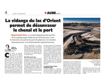 La vidange du lac d'Orient permet de désenvaser le chenal et le port