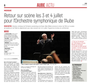 Retour sur scène les 3 et 4 juillet pour l'Orchestre Symphonique de l'Aube.