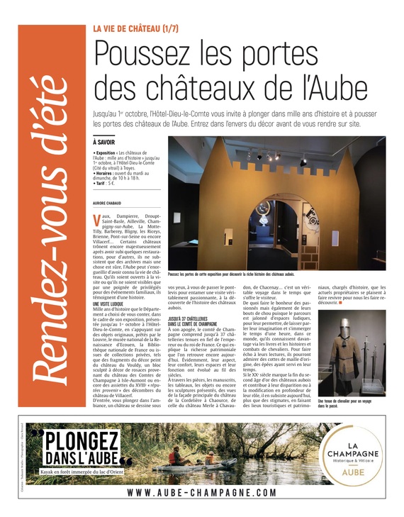 Poussez les portes des châteaux de l’Aube