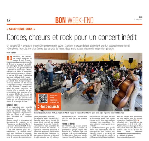 Allier chœurs, cordes et rock à Troyes , le défi !