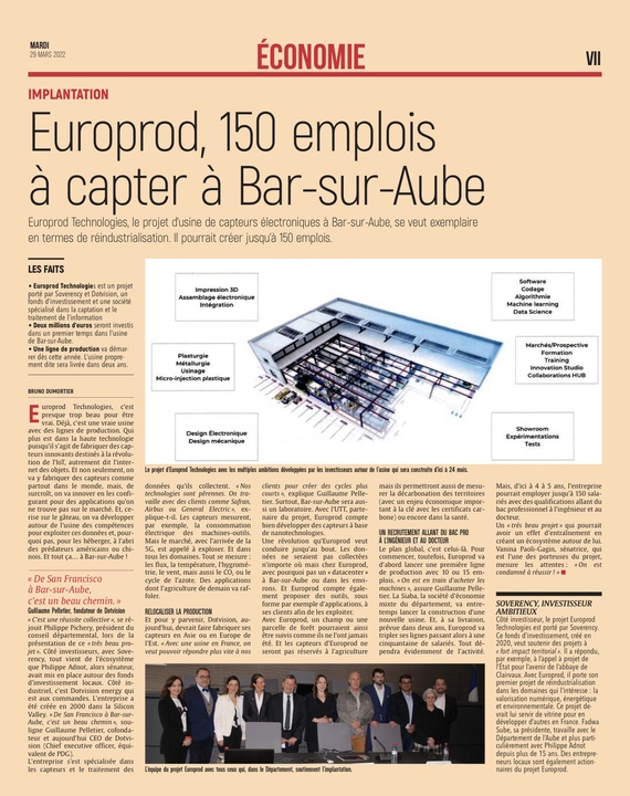 EUROPROD, 150 emplois à capter à Bar-sur-Aube.