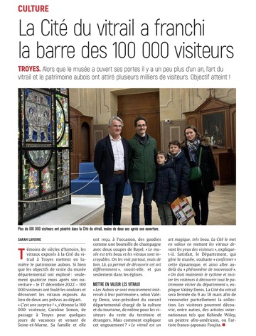 Le 100 000ᵉ visiteur a franchi les portes de la Cité du vitrail à Troyes