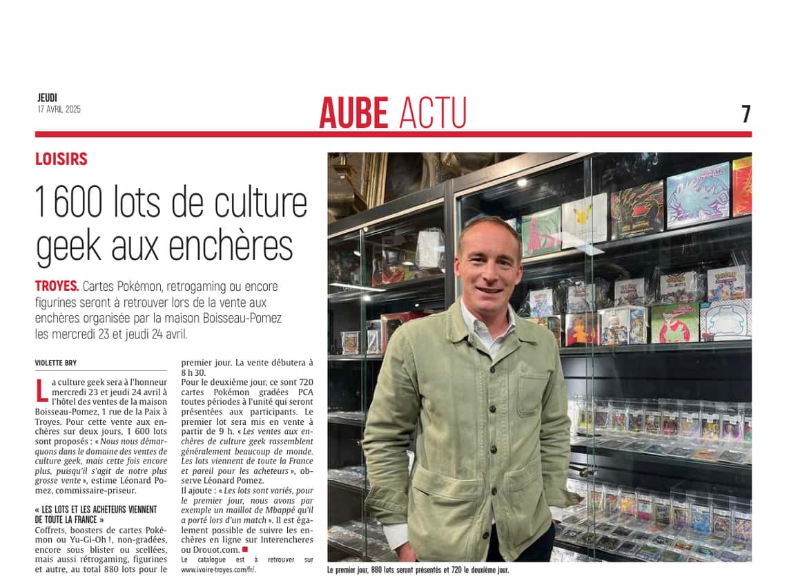 1 600 lots de culture geek aux enchères.