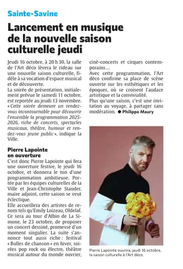 L’Art déco à Sainte-Savine ouvre sa saison culturelle en musique