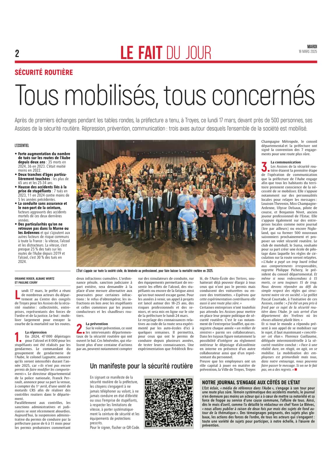 Sécurité routière : tous mobilisés, tous concernés dans l’Aube