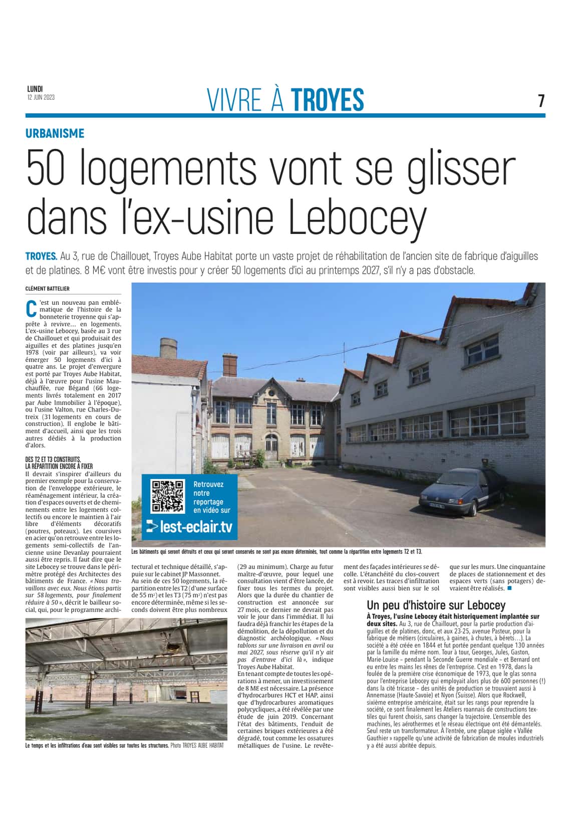 50 logements vont se glisser dans l’ex-usine Lebocey.