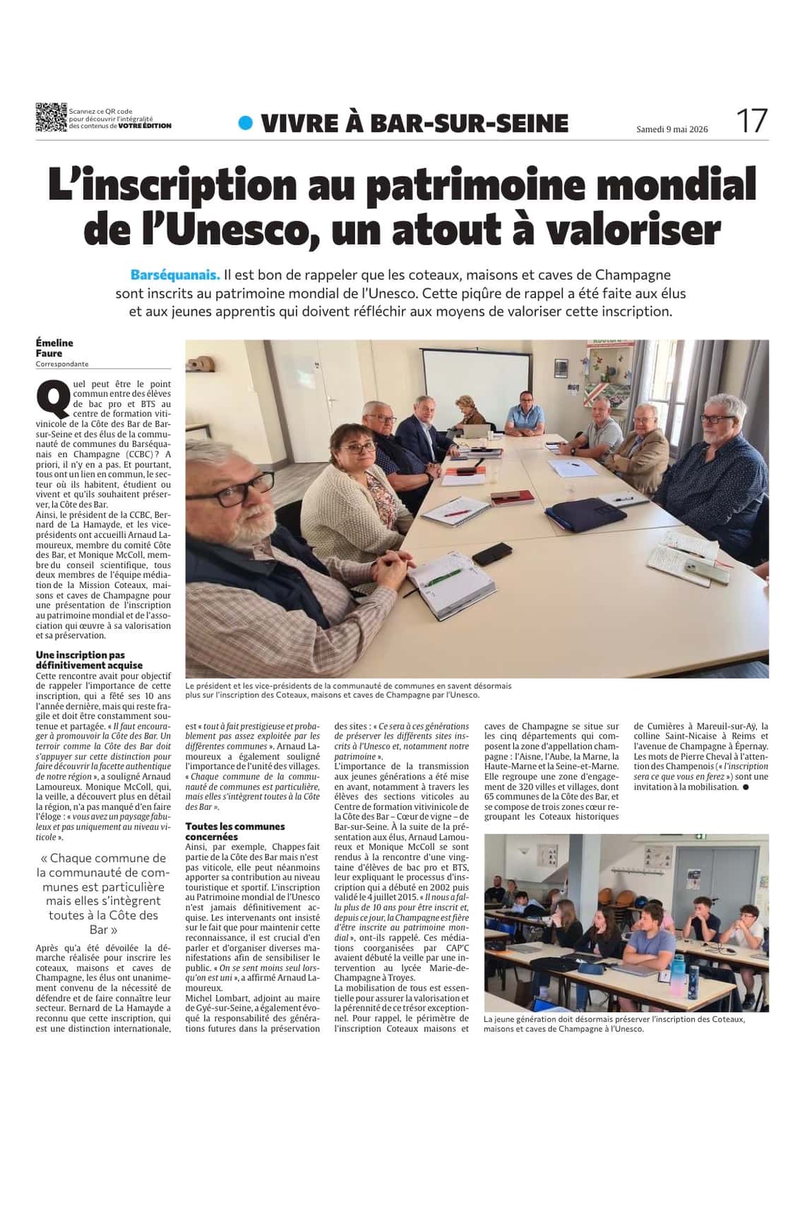 L’inscription au patrimoine mondial de l’Unesco, un atout à valoriser