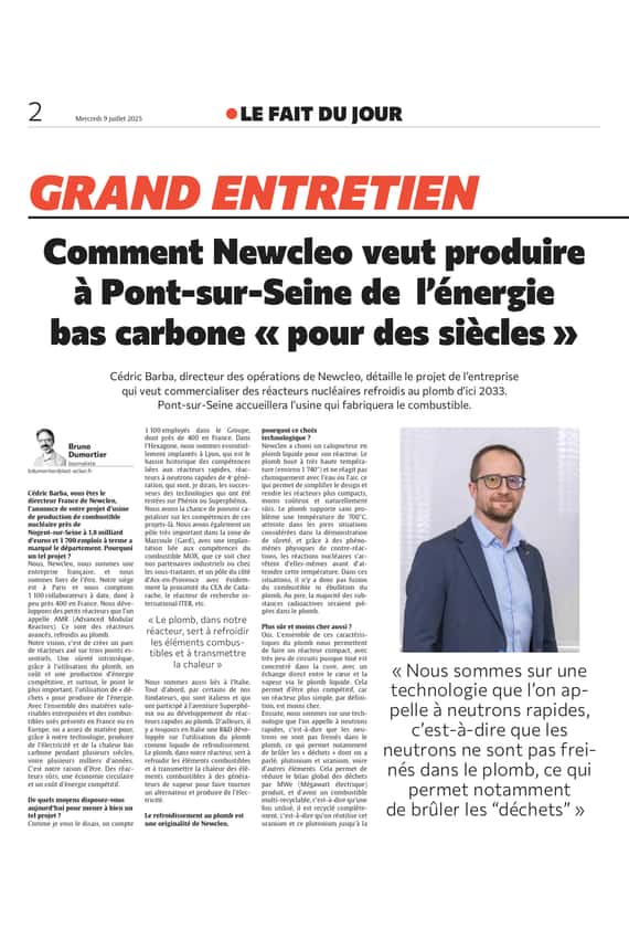 Comment Newcleo veut produire à Pont-sur-Seine de l’énergie bas carbone !