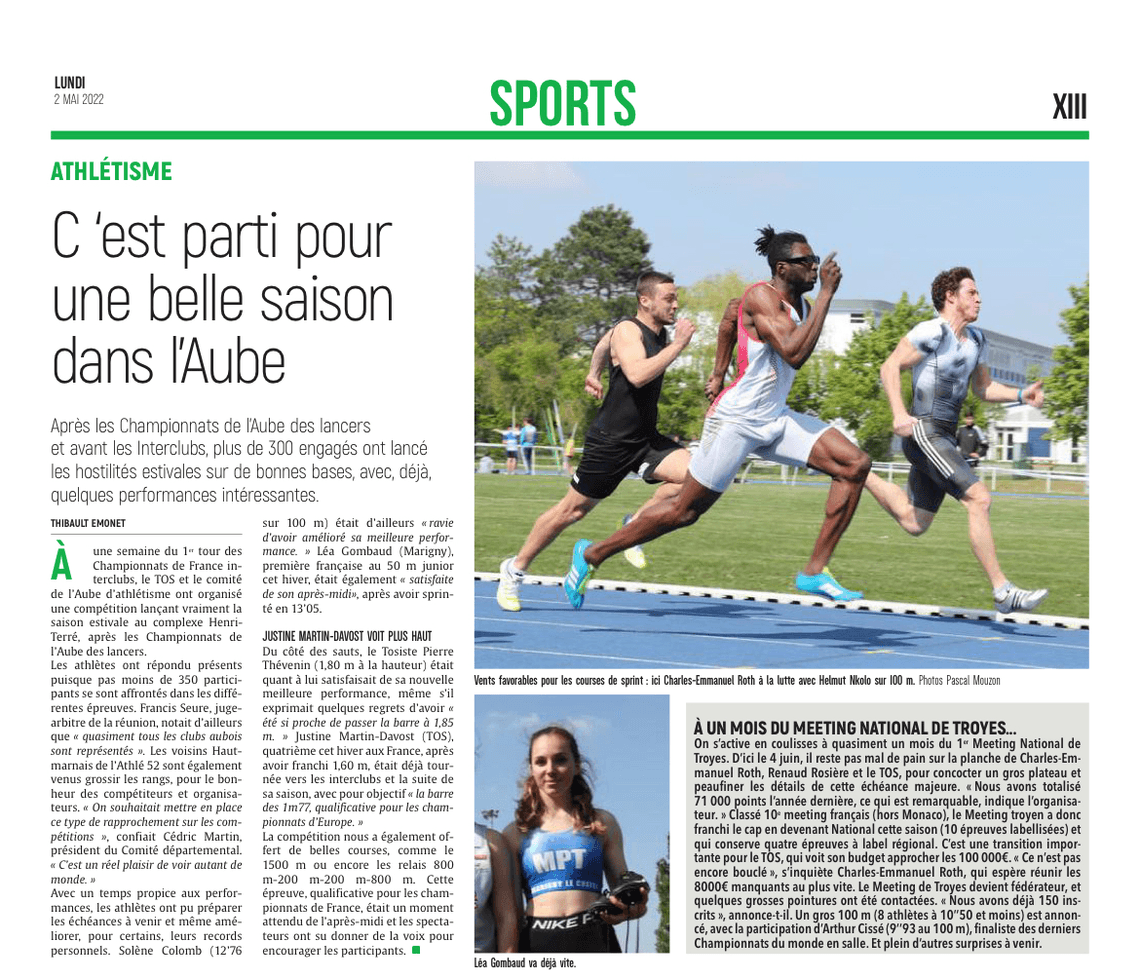 C'est parti pour une belle saison dans l'Aube.