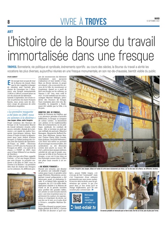 L'histoire de la Bourse du travail immortalisée par une fresque.