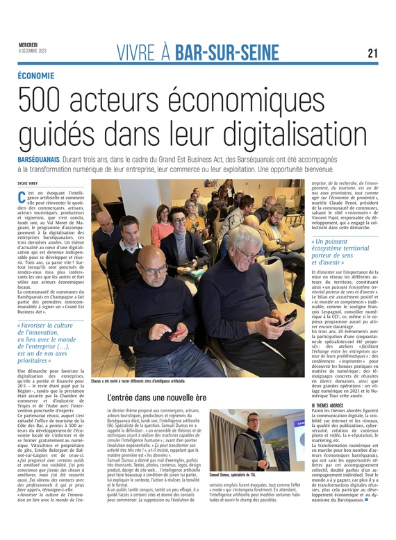 Barséquanais : 500 acteurs économiques guidés dans leur digitalisation