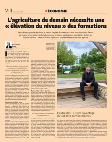 L’agriculture de demain nécessite une « élévation du niveau » des formations
