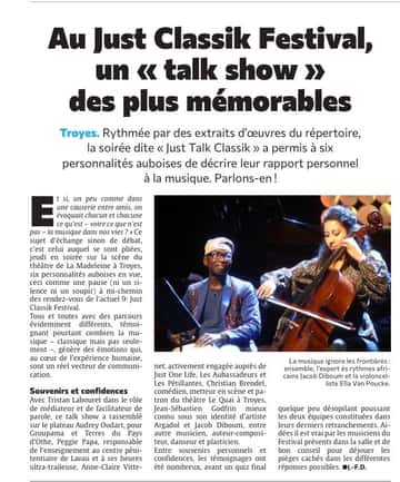 Au Just Classik Festival, un « talk show » des plus mémorables