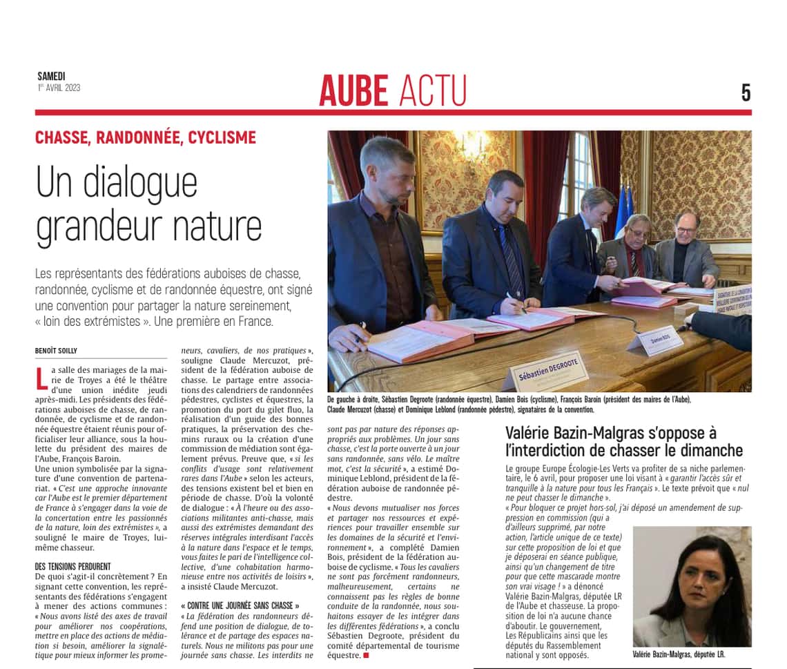 Chasseurs, randonneurs et cyclistes s’engagent pour mieux partager la nature