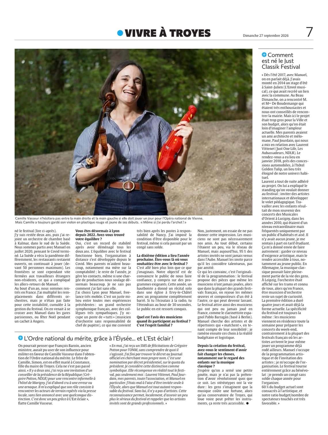 JUST CLASSIK FESTIVAL le violon plastique rouge peut être fier de «sa» Camille