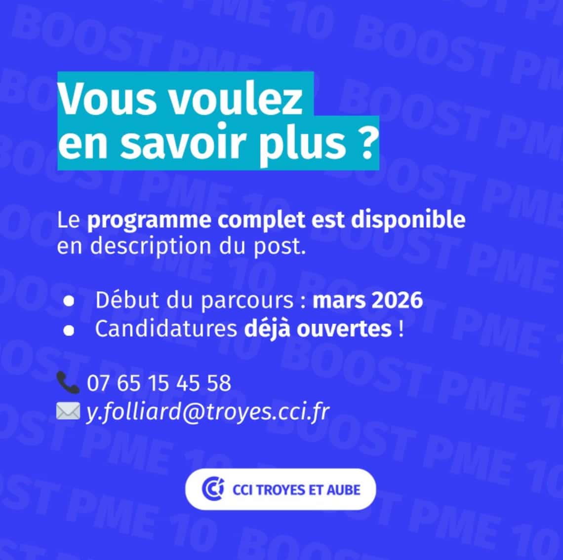 BOOST PME avec nos Aubassadeurs de la CCI de Troyes.