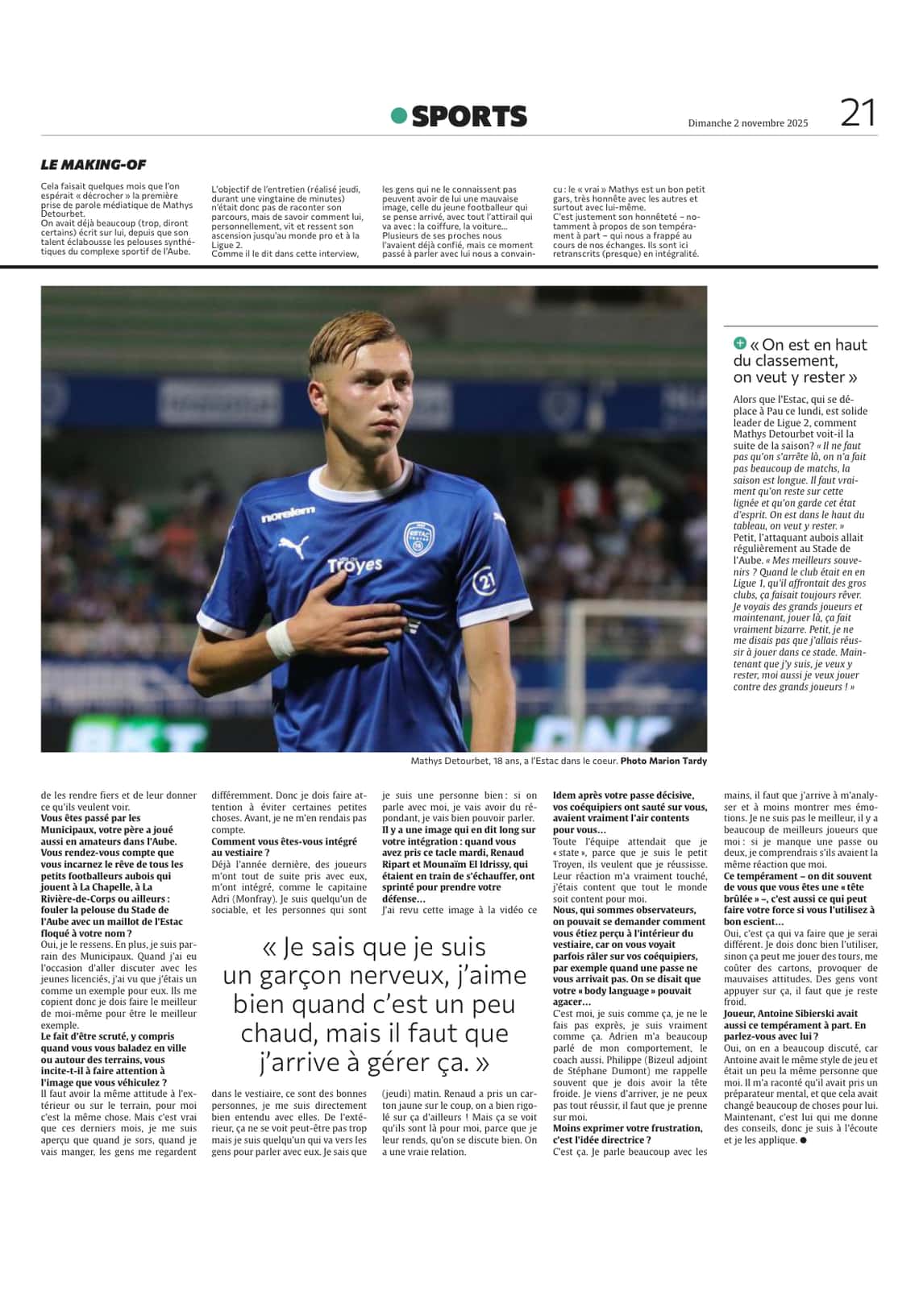 « Je suis un Aubois donc on attend beaucoup de moi »