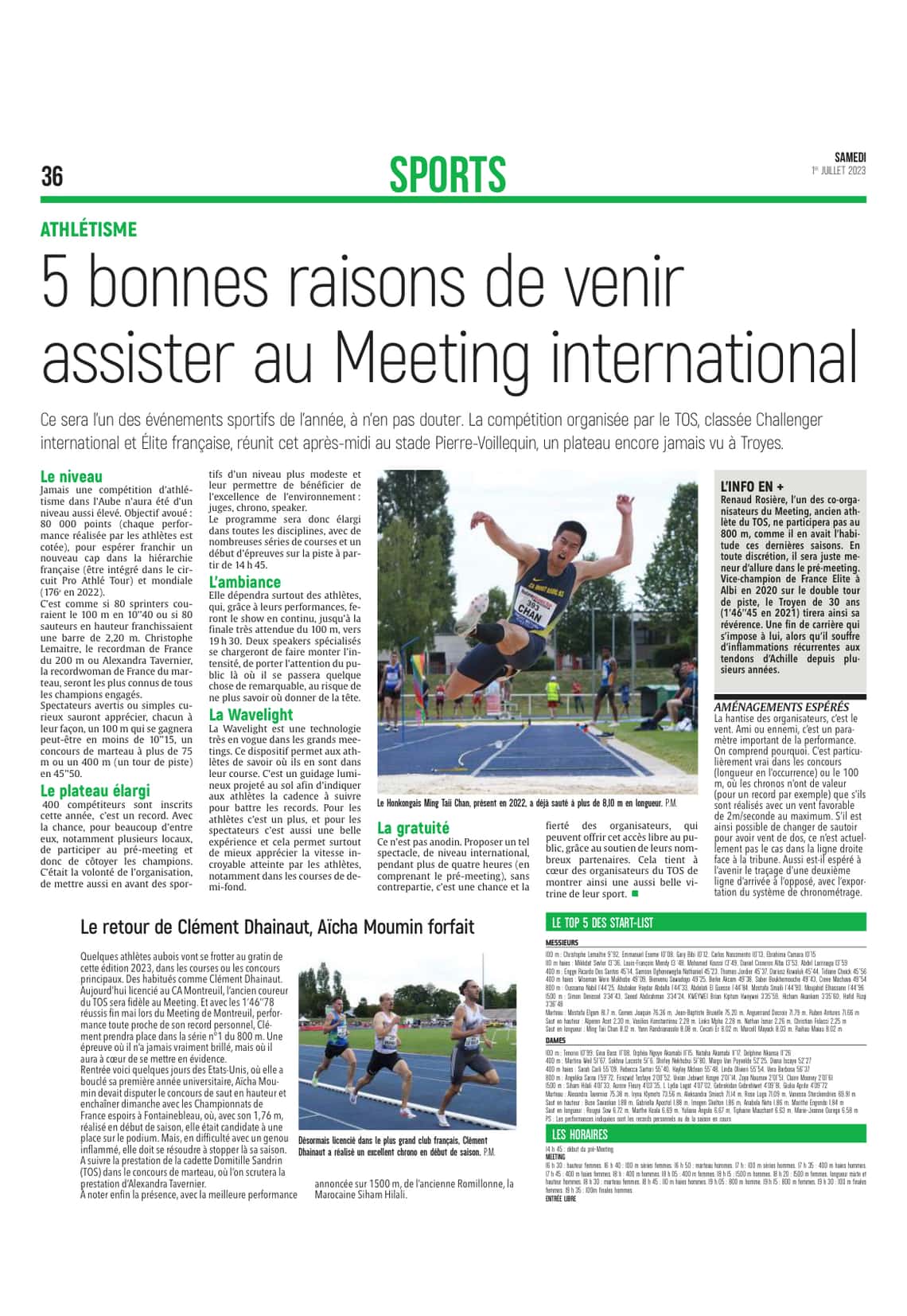 5 bonnes raisons de venir assister au Meeting international d’athlétisme