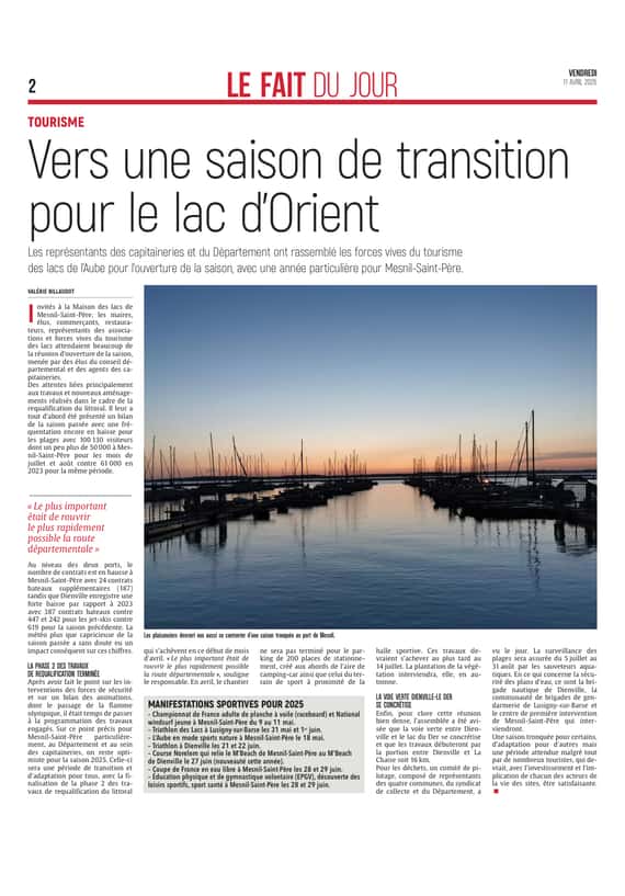 Vers une saison de transition pour le lac d’Orient