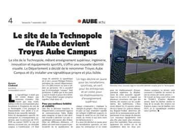 Le site de la Technopole de l'Aube devient Troyes Aube Campus.