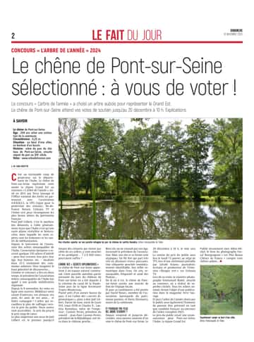 Le chêne de Pont-sur-Seine sélectionné : dernière semaine pour voter !
