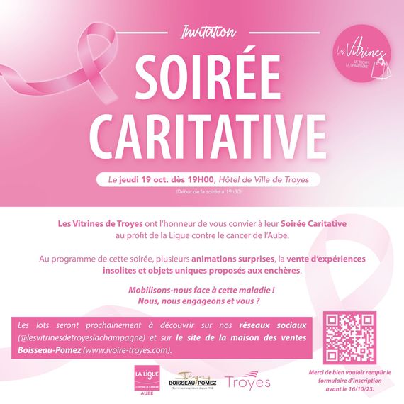 Soirée caritative Octobre Rose des Vitrines de Troyes