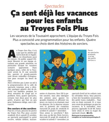 Ça sent déjà les vacances pour les enfants au Troyes Fois Plus