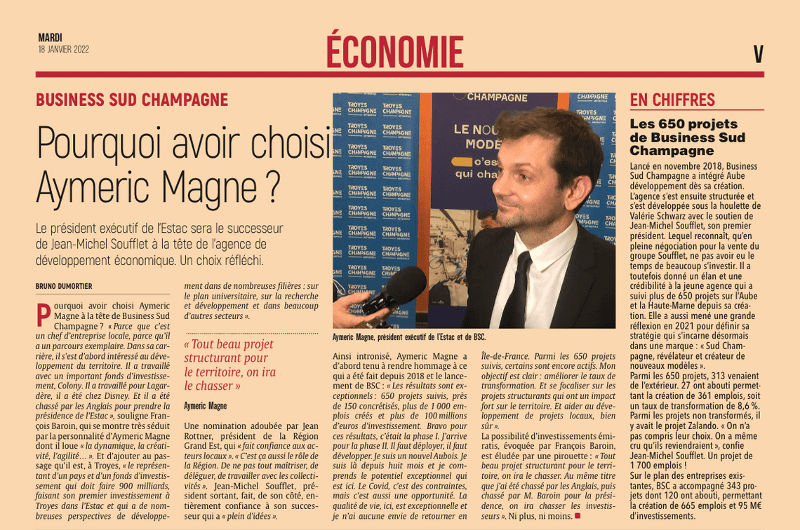 BSC : Pourquoi avoir choisi Aymeric Magne.