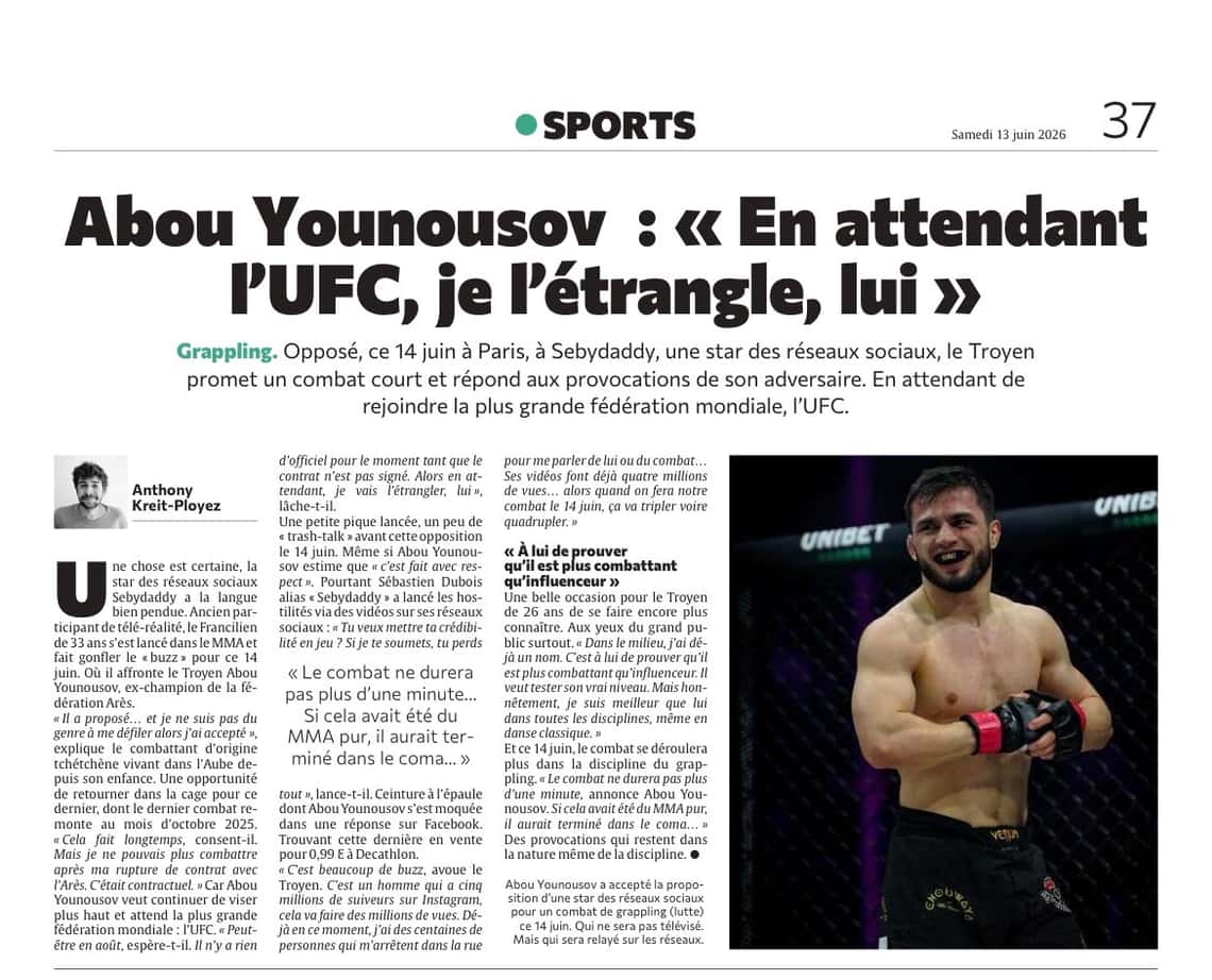 Abou Younousov : « En 2026, un combattant doit être bon sur les réseaux »