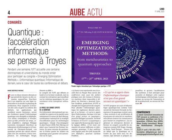 Quantique: l’accélération informatique se pense à Troyes