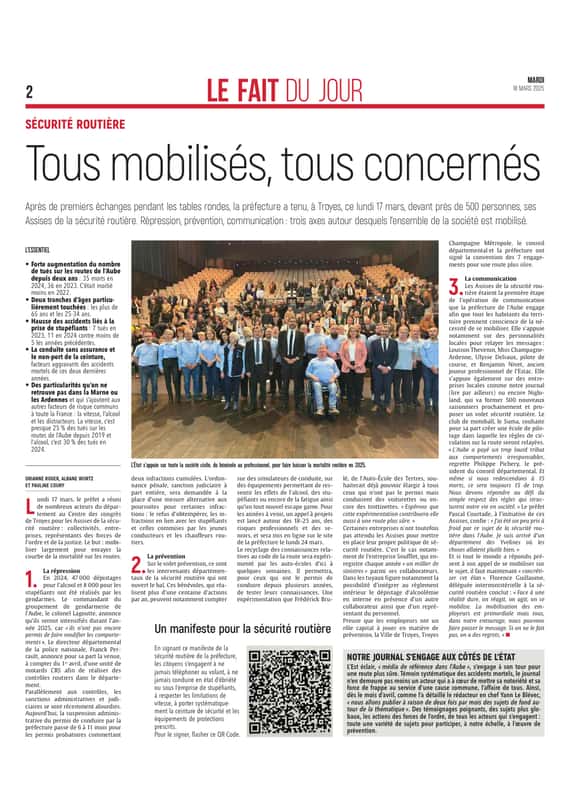 Sécurité routière : tous mobilisés, tous concernés dans l’Aube