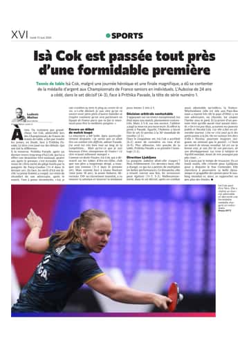 Isà Cok est passée tout près d'une formidable première