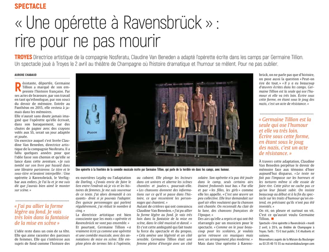 « Une opérette à Ravensbrück » jouée à Troyes.