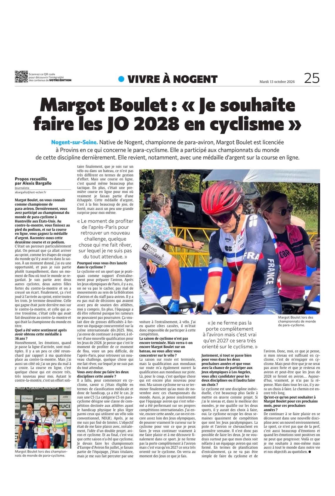 Margot Boulet: « Je souhaite faire les JO 2028 en cyclisme »