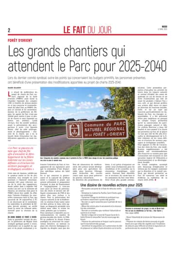 Les grands chantiers qui attendent le Parc pour 2025-2040