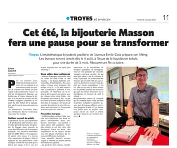 Cet été, la bijouterie Masson fera une pause pour se transformer !