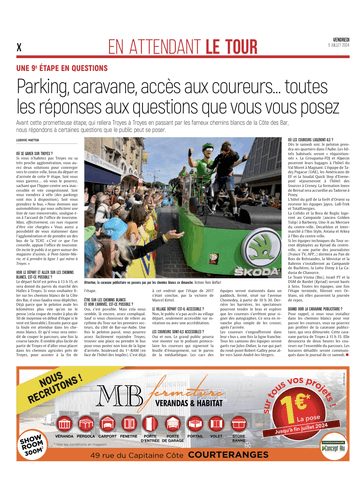 Parking, caravane, accès aux coureurs...