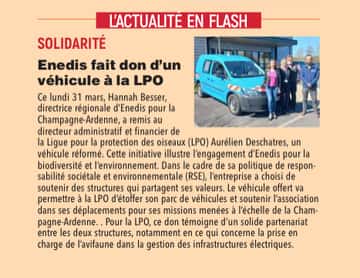 Enedis fait don d’un véhicule à la LPO